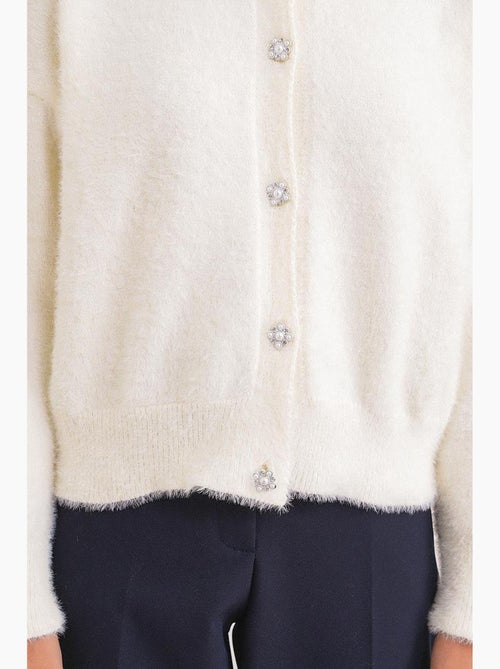 Casaco de malha jacquard oversized com botões mixray - Kiabi Casaco de malha jacquard oversized com botões mixray - Kiabi