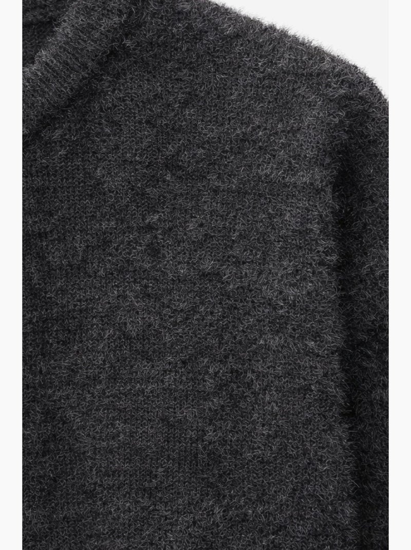 Casaco de malha jacquard oversized com botões mixray Preto - Kiabi