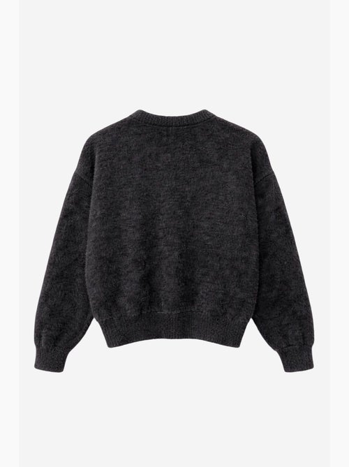 Casaco de malha jacquard oversized com botões mixray - Kiabi Casaco de malha jacquard oversized com botões mixray - Kiabi