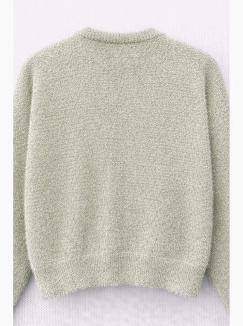 Casaco de malha jacquard oversized com botões mixray - Kiabi Casaco de malha jacquard oversized com botões mixray - Kiabi