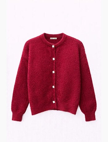 Casaco de malha jacquard oversized com botões mixray