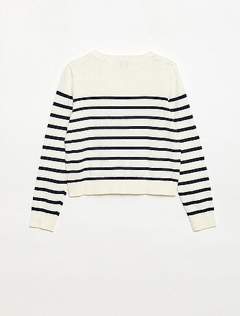 Cardigan leve de gola redonda liso