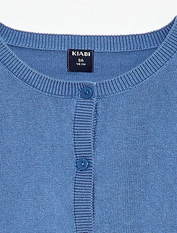 Cardigan leve de gola redonda liso