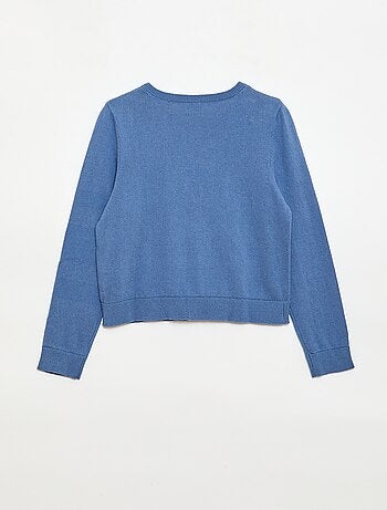 Cardigan leve de gola redonda liso