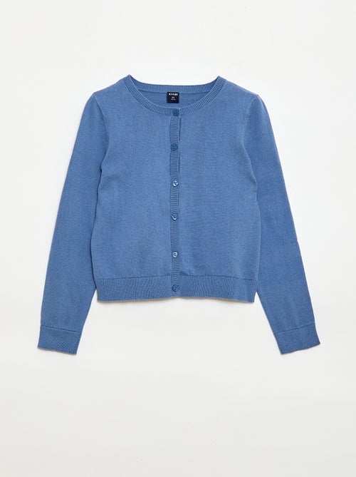 Casaco de malha leve de gola redonda - Kiabi