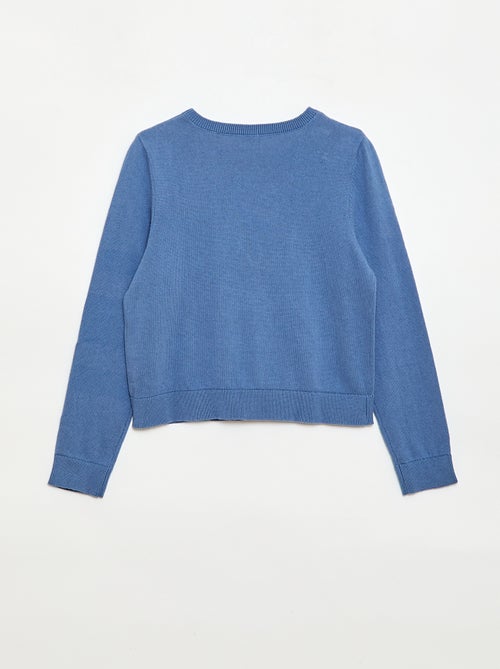 Casaco de malha leve de gola redonda - Kiabi