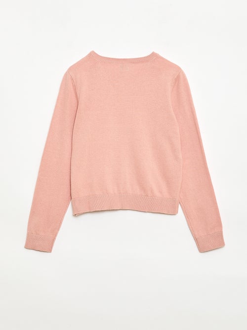 Casaco de malha leve de gola redonda - Kiabi