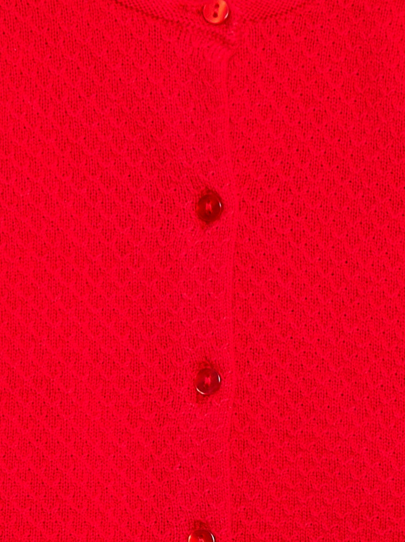 Casaco de malha lisa unicolor Vermelho - Kiabi