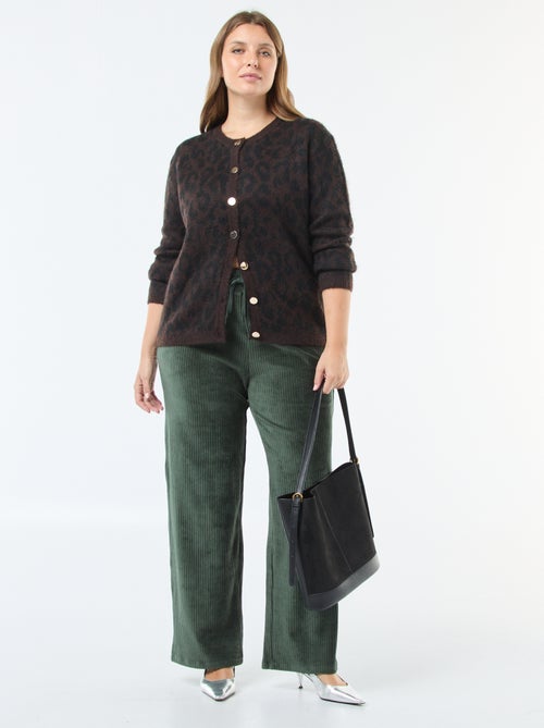 Casaco de malha macio com estampado de leopardo - Kiabi