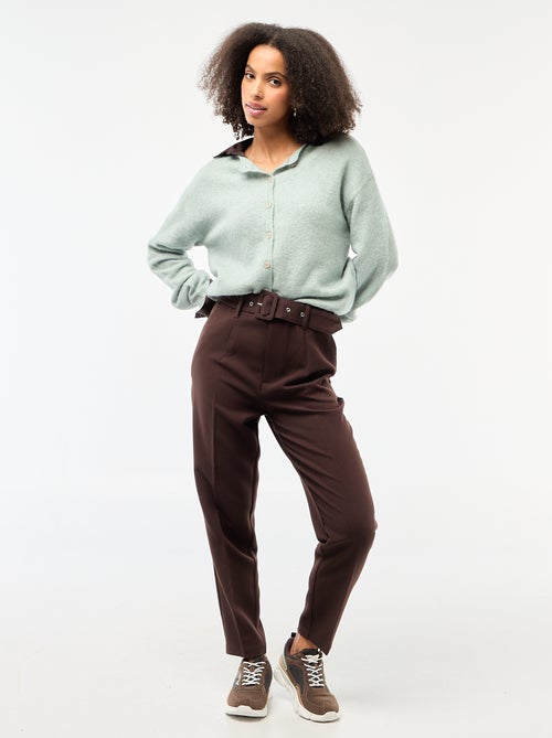 Casaco de malha macio em lã e mohair - Kiabi