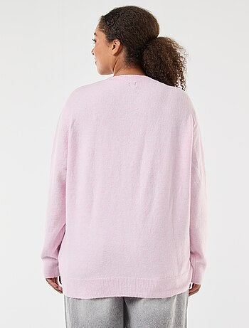 Cardigan de malha mesclada com botões retrô