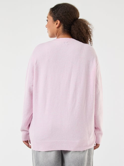 Casaco de malha mesclada com botões retrô - Kiabi