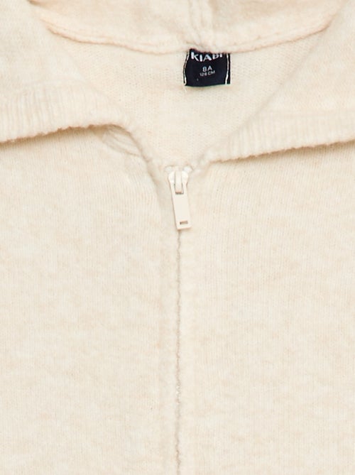 Casaco de malha mesclada com capuz - Kiabi