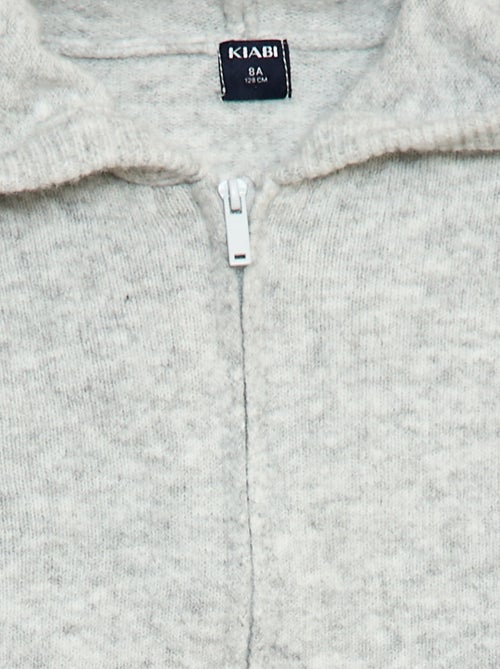 Casaco de malha mesclada com capuz - Kiabi