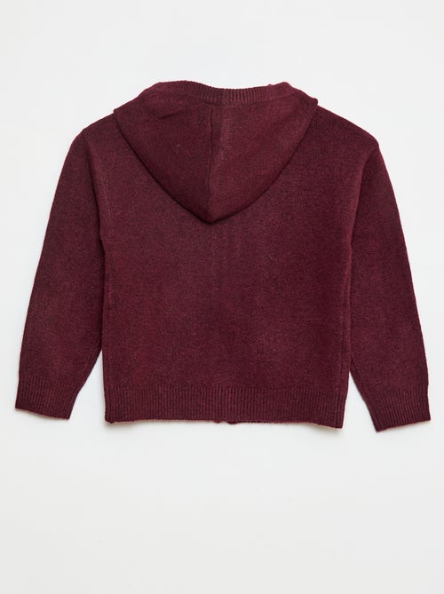 Casaco de malha mesclada com capuz - Kiabi