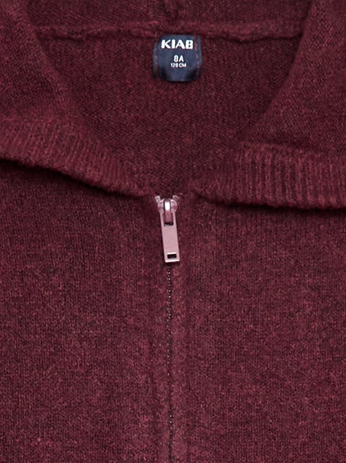 Casaco de malha mesclada com capuz - Kiabi