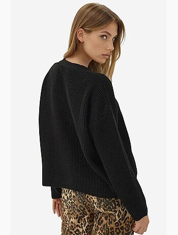 Casaco de malha oversized com decote em v e botões hiccup