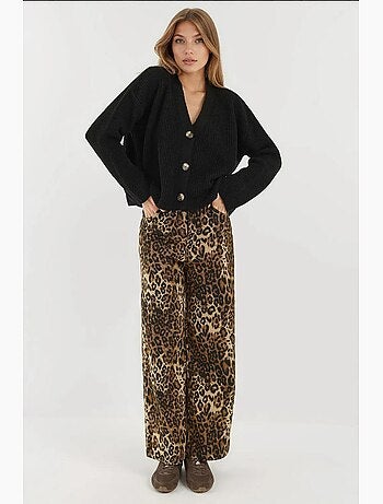 Casaco de malha oversized com decote em v e botões hiccup