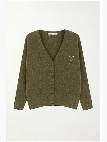 Casaco de malha oversized com detalhe de coração mixray