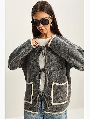 Casaco de malha oversized com fecho de atar lucci