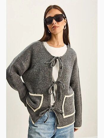 Casaco de malha oversized com fecho de atar lucci