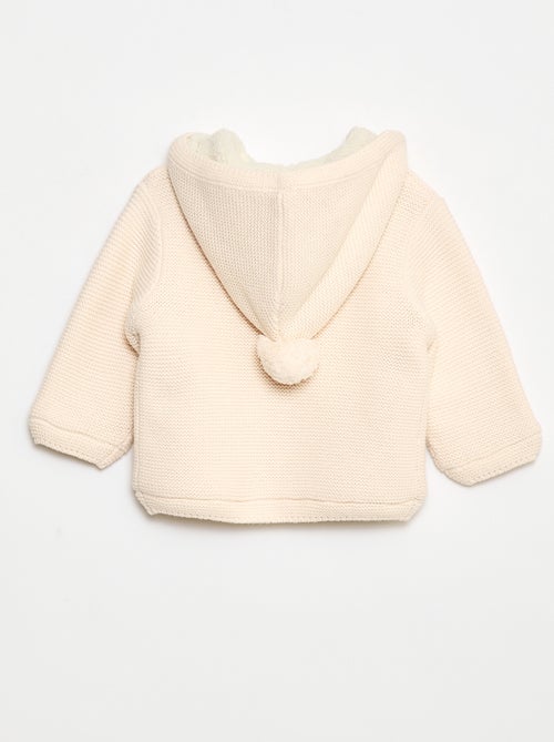 Casaco de malha quente com botões em algodão - Kiabi