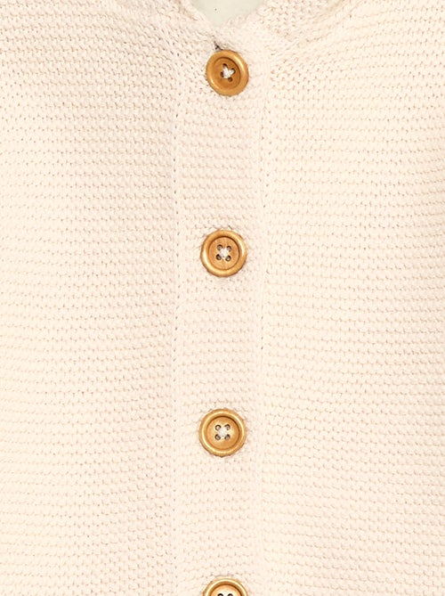 Casaco de malha quente com botões em algodão - Kiabi