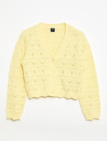 Casaco de malha rendada