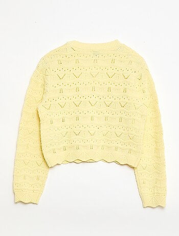 Casaco de malha rendada