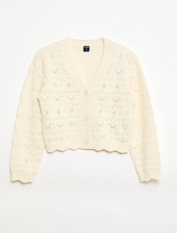 Casaco de malha rendada