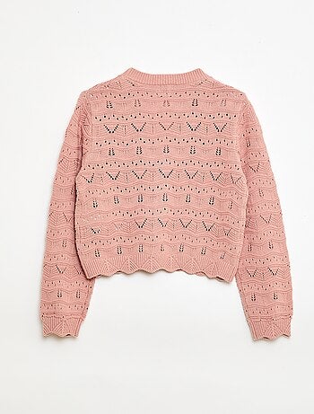 Casaco de malha rendada