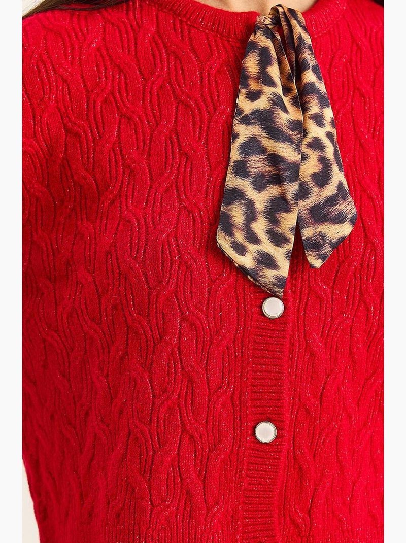 Casaco de malha texturada lucci Vermelho - Kiabi