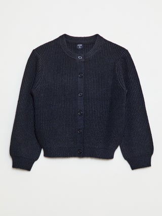 Casaco de malha tricot grossa lisa