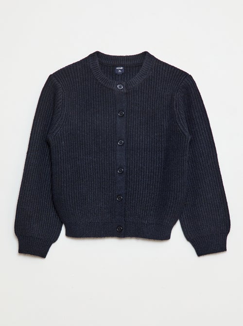 Casaco de malha tricot grossa lisa - Kiabi