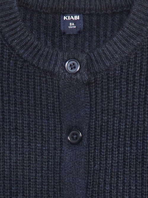 Casaco de malha tricot grossa lisa - Kiabi