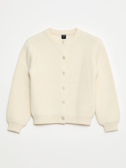 Casaco de malha tricot grossa lisa - Kiabi