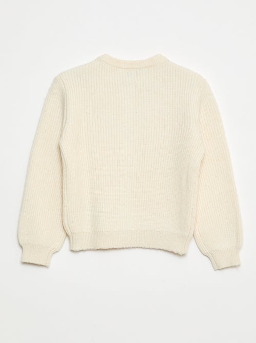 Casaco de malha tricot grossa lisa - Kiabi