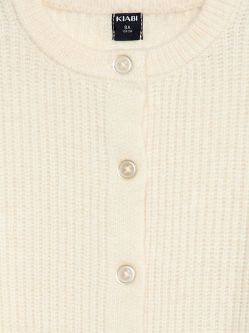 Casaco de malha tricot grossa lisa - Kiabi