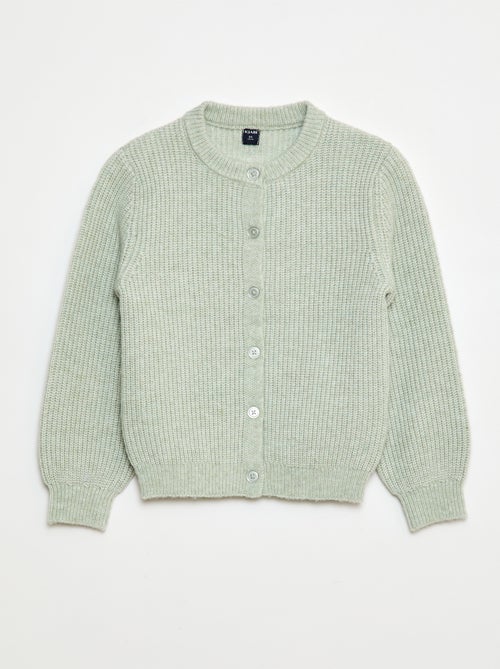 Casaco de malha tricot grossa lisa - Kiabi