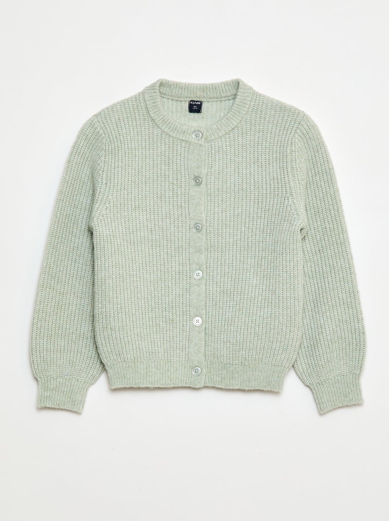 Casaco de malha tricot grossa lisa Verde - Kiabi