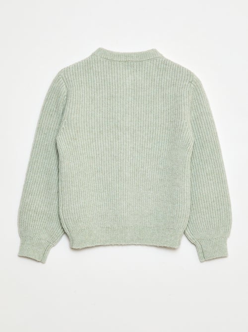 Casaco de malha tricot grossa lisa - Kiabi