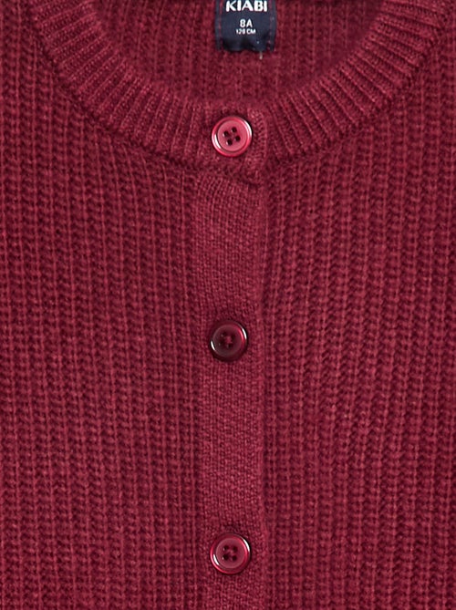 Casaco de malha tricot grossa lisa - Kiabi