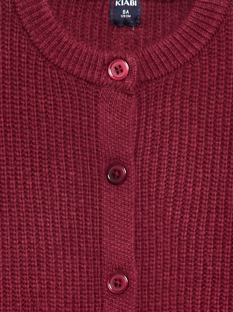 Casaco de malha tricot grossa lisa Vermelho - Kiabi