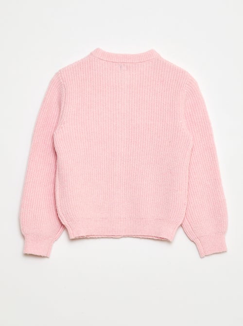 Casaco de malha tricot grossa, liso - Kiabi