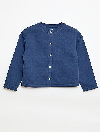 Casaco de manga comprida com abertura com molas de pressão