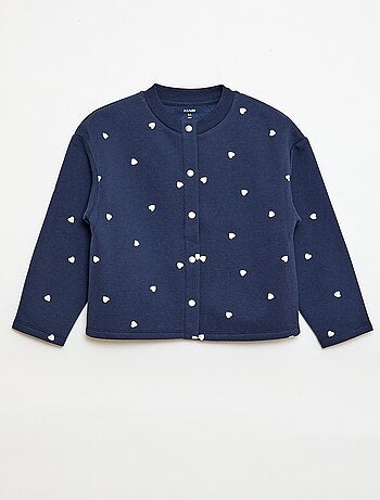 Casaco de manga comprida com abertura com molas de pressão