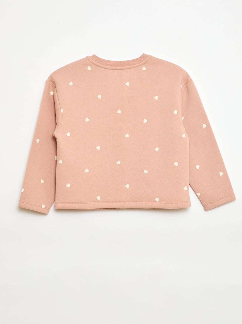 Casaco de manga comprida com abertura com molas de pressão Rosa - Kiabi