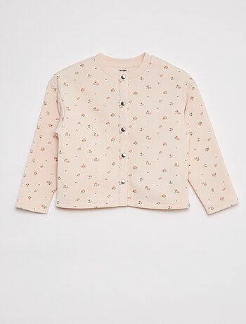 Casaco de manga comprida com abertura com molas de pressão