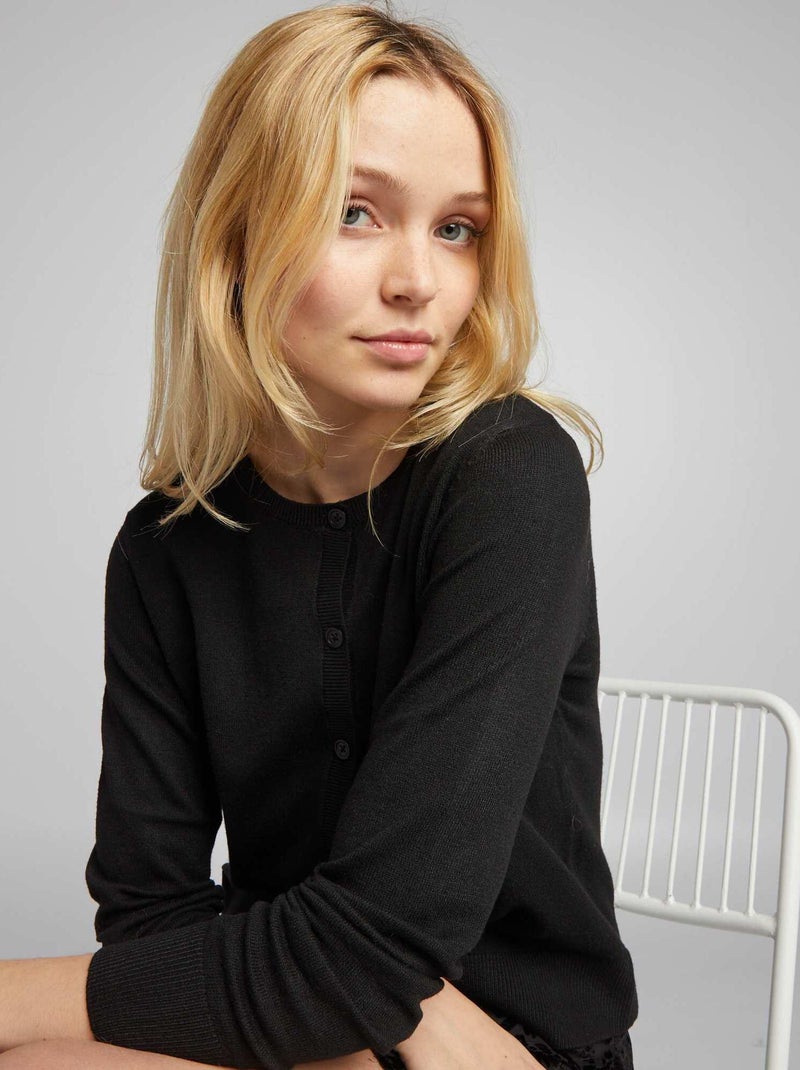 Casaco de manga comprida Preto - Kiabi