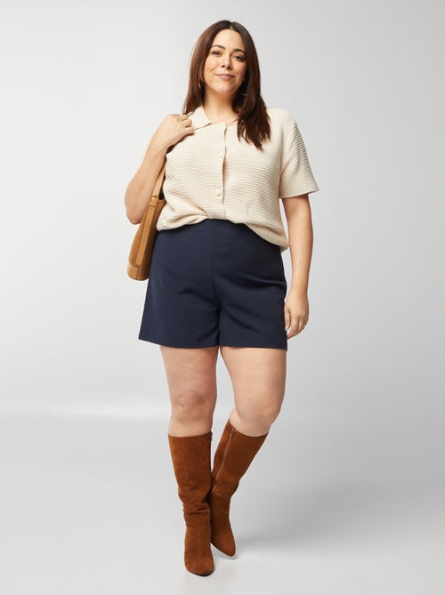 Casaco de manga curta canelada - Kiabi